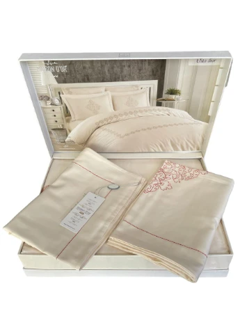 Комплект постільної білизни Elita Dior Pink сатин 220-200 см кремовий Maison D'or (321999399)