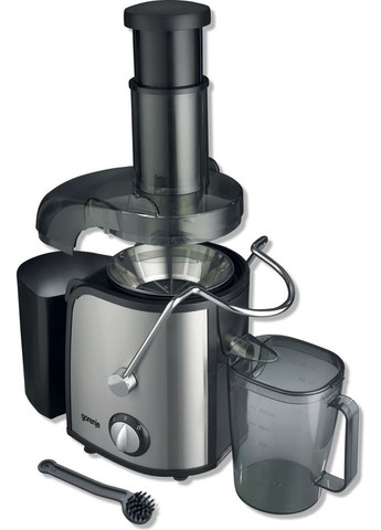 Соковыжималка отцентрированная 800Вт, чаша 1.1л, жмых-1.5л, желоб на целое яблоко, пластик/металл, черный Gorenje (315604851)