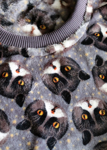 Темно-сіра зимня жіноча тепла плюшева піжама світшот + брюки Modena