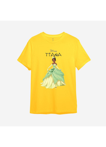 Желтая демисезонная детская футболка с принтом "tiana / принцесса и лягушка" (10723905364) ТiШОТКА