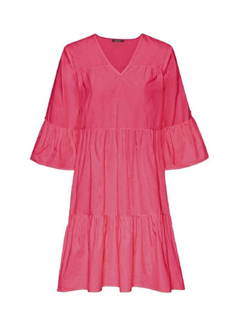 Розовое повседневный, кэжуал платье оверсайз а-силуэта с воланами клеш, а-силуэт, оверсайз Esmara однотонное