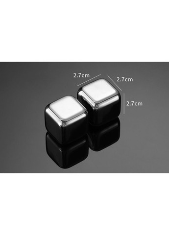 Набір каменів для віскі з нержавіючої сталі 4шт і щипці для охолодження напоїв срібні No Brand (367723992)