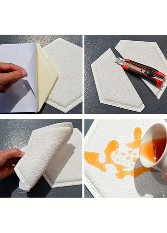 Декоративный самоклеящийся шестиугольник под кожу 200x230мм Коричневый (1103) SW-00000743 Sticker Wall (326064449)