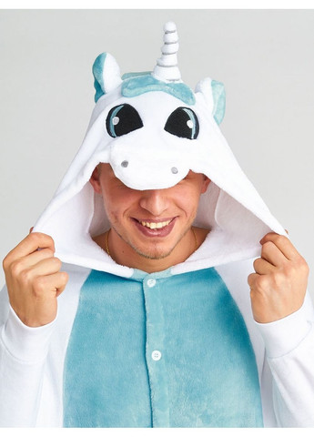 Піжама кігурумі чоловіча Єдиноріг Біло-блакитний M (155-165 см) Jamboo (369669268)