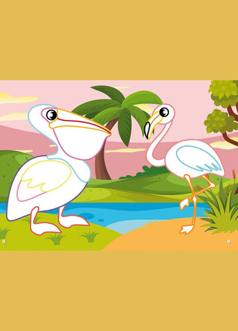 Перші розмальовки з кольоровим контуром і наліпками. Птахи (9789669873453) Кристал Бук (316083196)