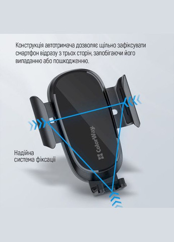 Автодержатель для телефона Dashboard Car Wireless Charger 15W Black Colorway (339081819)