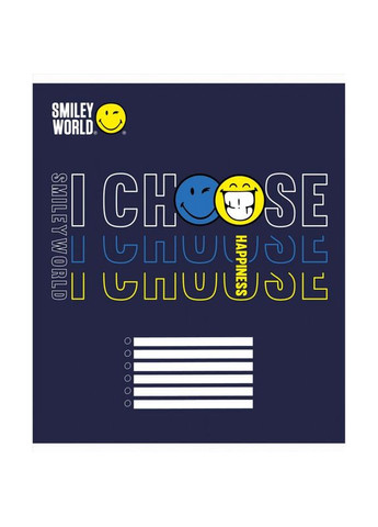Зошит 12 аркушів клітинка " "/ Smiley world Yes (342417046)