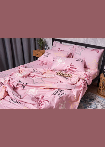 Комплект постельного белья Бязь Gold Люкс полуторный евро 160х220 наволочки 2х40х60 (MS-820002668) Moon&Star alpha pink (286761699)