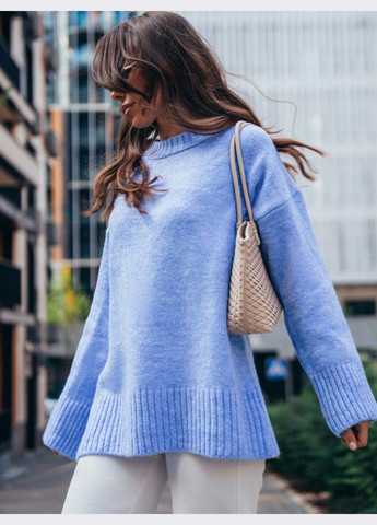 Блакитний демісезонний светр вільного крою блакитного кольору Dressa