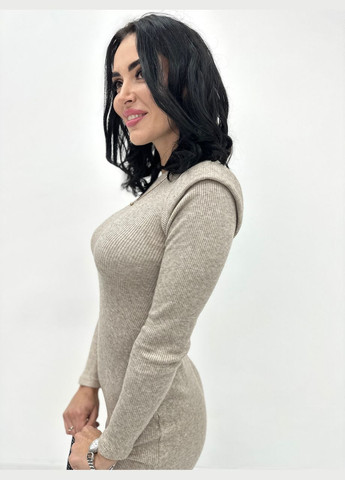 Кавова тепла сукня рубчик Fashion Girl