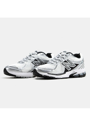 КРОССОВКИ ЖЕНСКИЕ NEW BALANCE 860V2. WHITE SILVER НЬЮ БЕЛАНС 860V No Brand белые демисезоны (368854892)