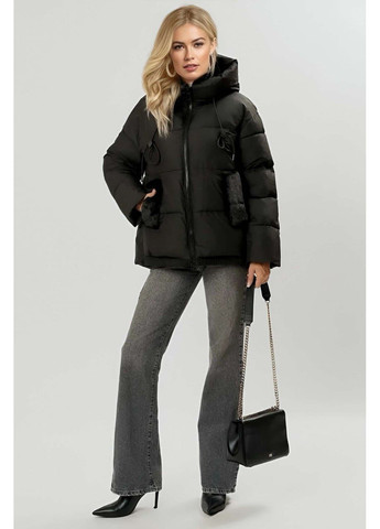 Черная зимняя куртка puffer с мехом Jeannie