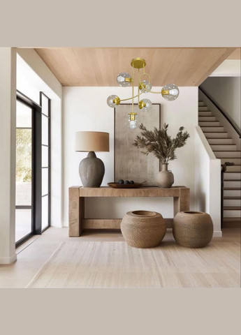 Золота люстра з прозорих куль на 6 ламп (52-L7914-6 GD+CL) No Brand (370070692)