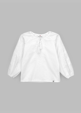 Белая рубашка с вышивкой для девочки фиалка 134 см белый (sc) shop (2000990558725) MEREZHKA (364659863)