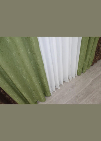 Жакардові штори для вітальні Зелений ) (П4К-014дк (1175-1173ш)) No Brand (306633370)