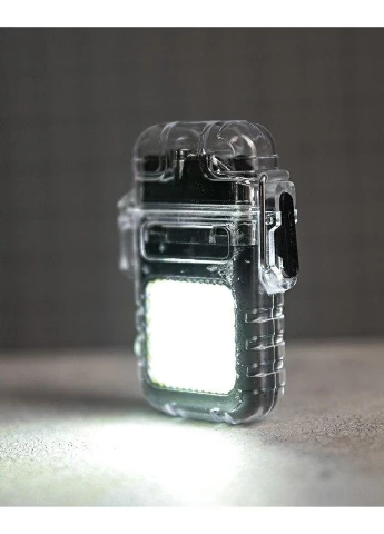 Електроімпульсна запальничка 9258 USB з ліхтариком — військова водонепроникна плазмова запальничка Type-C USB штормова No Brand (391778604)