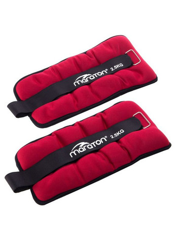 Утяжелители-манжеты для рук и ног Pro (2 x 2,5кг) (нейлон, песок, красный-черный) (FI-3123-5) Maraton (361433927)