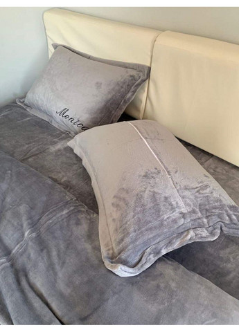 Євро комплект Теплої велюрової постілі “Monica” розмір 200х230 см. колір Сірий Koloco Моніка (364462010)