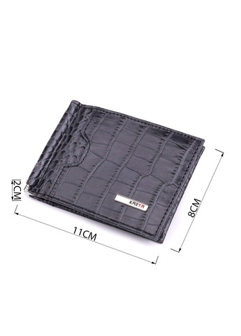 Практичний чоловічий гаманець-затиск із натуральної шкіри 22851 Сірий Karya (318823553)
