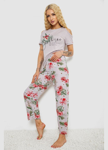 Сиреневая пижама женская с принтом Ager 243R2038-C