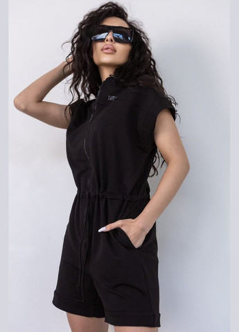 Бавовняний комбінезон з логотипом TOTALFIT F51-LD10 black комбінезон-шорти однотонний чорний повсякденний бавовна, поліестер, еластан