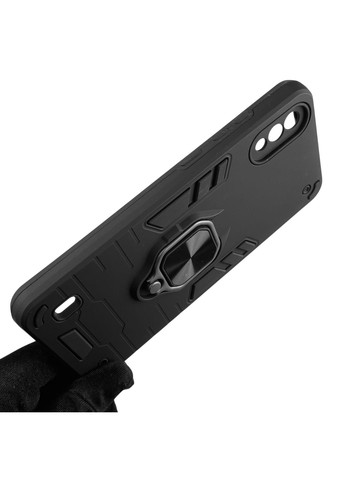 Чохол для телефона BLADE A51 lite броньований з магнітним кільцем-тримачем на зтє блейд а51 лайт чорний ZTE (366236673)