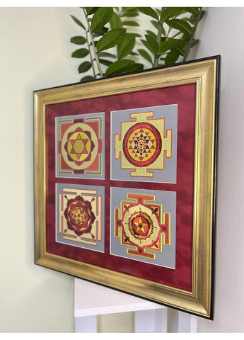 Картина-оберіг 4 Янтри 50×50 см сірий котон з вишивкою (NF0032) Tiferet-NF (371772216)