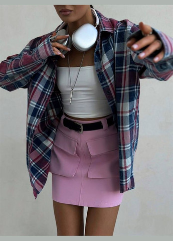 Розовая праздничный, повседневная, вечерний, офисная стильная женская юбка с карманами No Brand