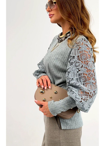 Зелёная трикотажная кофта с объемным рукавом - ua42 / eu36 Iren Klairie