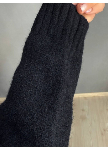 Чорний демісезонний светр жіночий a-n 1780 з коміром на блискавці оверсайз one size No Brand