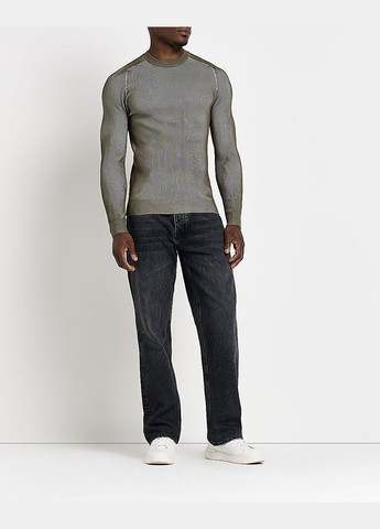 Комбінований джемпер демісезон,бежевий-темно-зелений, River Island