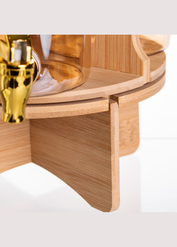 Диспенсер для напитков тройной 5,5 л на бамбуковой подставке Happy Life (336964326)