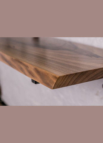 Полка M с живым краем (орех) Современная полка с древесины грецкого ореха EcoWalnut (295012768)