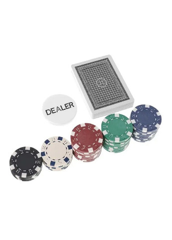 Набор комплект для покера с фишками игральными картами жетонами функций в алюминиевом кейсе чемодане 300 фишек (479267-Prob) Unbranded (316551858)