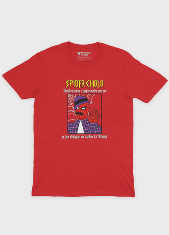 Червона демісезонна футболка для хлопчика з принтом супергероя - людина-павук (ts001-1-sre-006-014-099-b) Modno