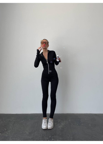 Комбінезон No Brand комбінезон-брюки однотонний чорний повсякденний, кежуал