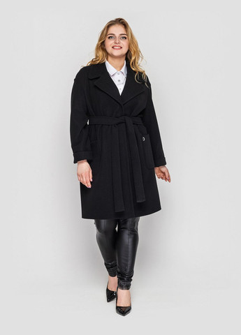 Черное демисезонное Пальто Алсу 56 Черный 0325 Vlavi