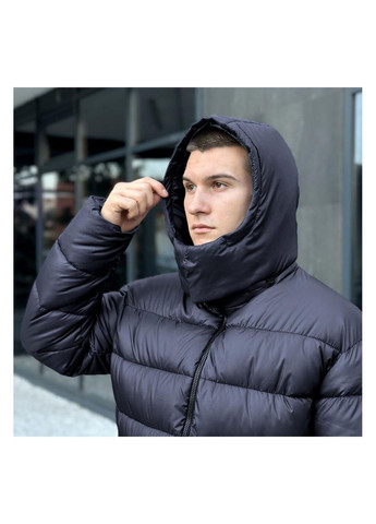 Темно-синяя зимняя зимняя мужская куртка No Brand