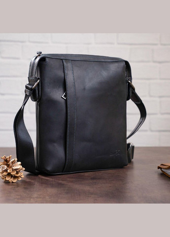 Сумка мужская 11098 кожаная Черная Shvigel (298570553)