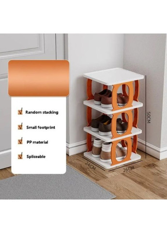 Підлогова полиця-стелаж для взуття Shoe Rack LY-580 \ Органайзер для взуття 4-рівневий No Brand (357226555)