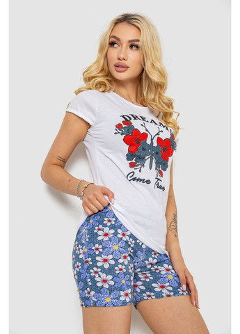 Біла всесезон піжама жіноча з принтом,, 243r3049-1 Ager