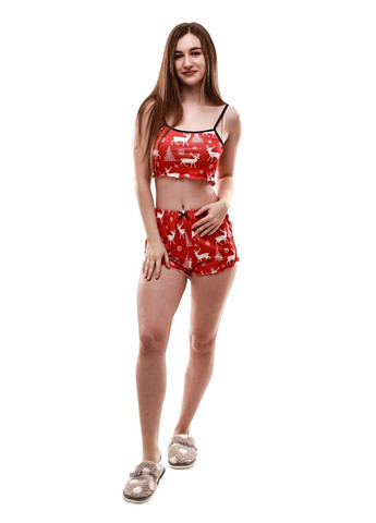 Красная всесезон пижама женская Lumo