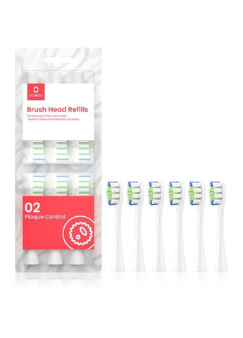 Комплект из 6 сменных насадок для зубных щеток P1C1 жесткость 6 Oclean (280877488)