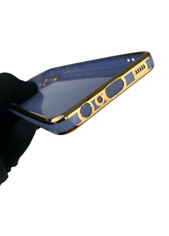 Чохол для Galaxy A32 4G (SM-A325F) з кільцем MagSafe із золотою окантовкою на самсунг а32 синій gs1 Samsung (366232818)