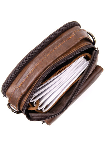 Шкіряна сумка крос боді чоловіча месенджер через плече коричнева 20396 Vintage (329197072)