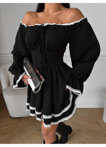 Чорна кежуал сукня N.Family однотонна