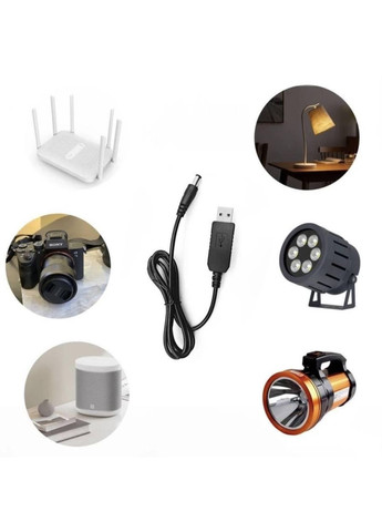 Кабель для роутера USB DC живлення від Power Bank із трансформатором 9V з перехідником 5.5 - 3.5 мм Fonken (333707794)