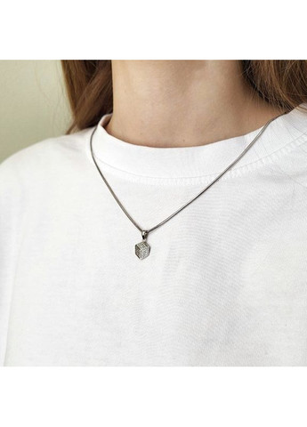 Серебряная подвеска кулон Кубик с Белыми камнями серебро 925 пробы Родированное 1622п 0.92г Nobrand (370438620)