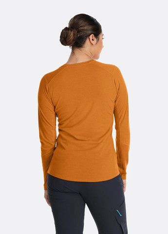 Оранжевая всесезон мужская футболка syncrino base ls tee womens Rab