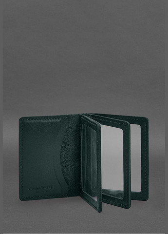 Кожаная обложка для водительского удостоверения, ID и пластиковых карт 2.1 зеленая (A-028615) BlankNote (328444641)